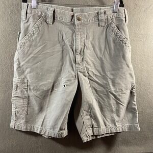 Carhartt FAT‎ Canvas Carpenter Shorts Gray Workwear 36 utility wide leg heavy